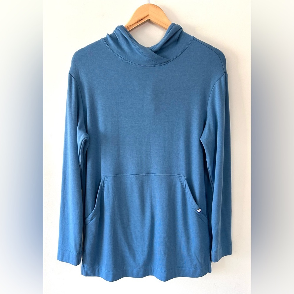 KIT and ACE Dusty Blue Technical Lightweight Hoodie with Brushed Fleece Lining